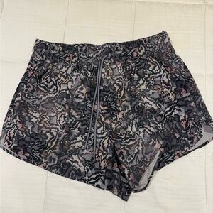 Athleta Black and Pink Patterned Athletic Shorts